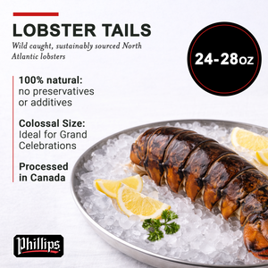 Phillips Lobster Tails 24-28 oz, 10Lb Box